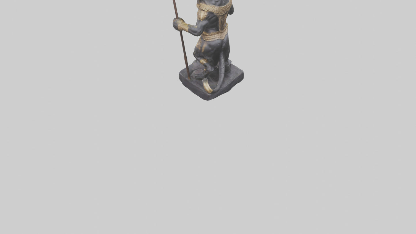 Jaguar Warrior statue model VR / AR / low-poly