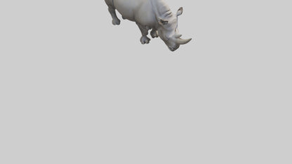 Javan Rhino grazing model VR / AR / low-poly