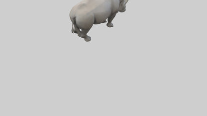 Javan Rhino grazing model VR / AR / low-poly
