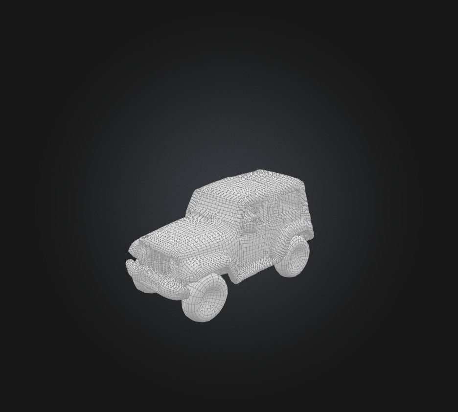 3D model jeep car 2 VR / AR / low-poly