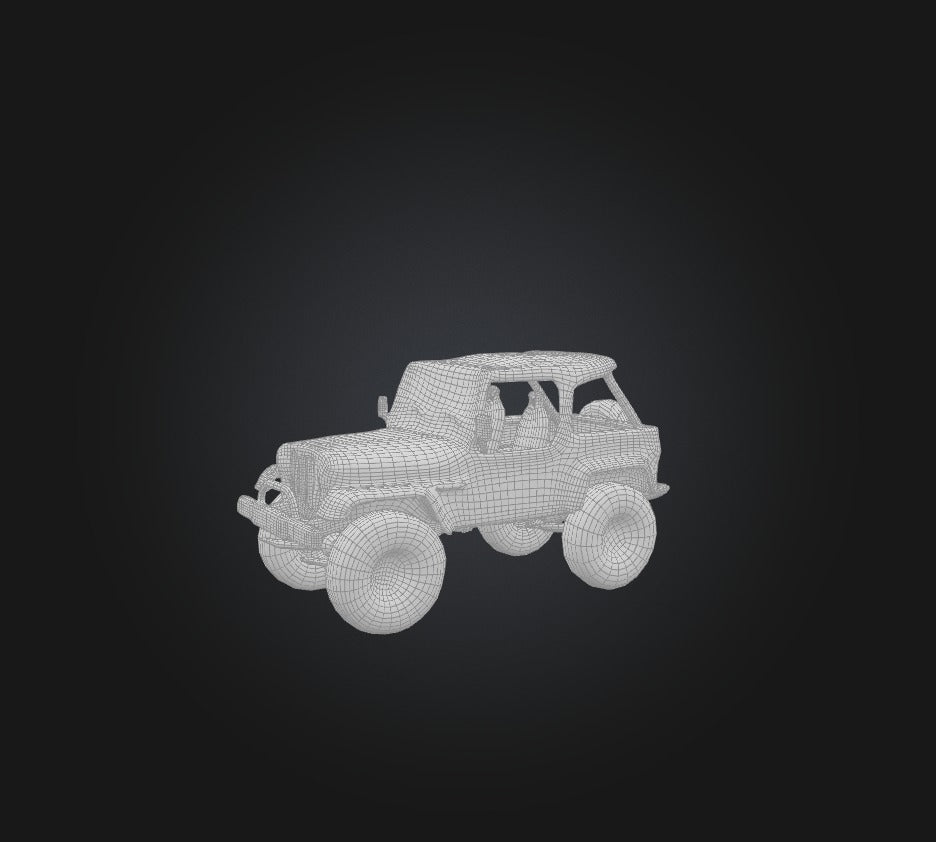 3D model jeep car VR / AR / low-poly