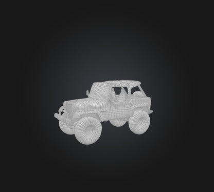 3D model jeep car VR / AR / low-poly