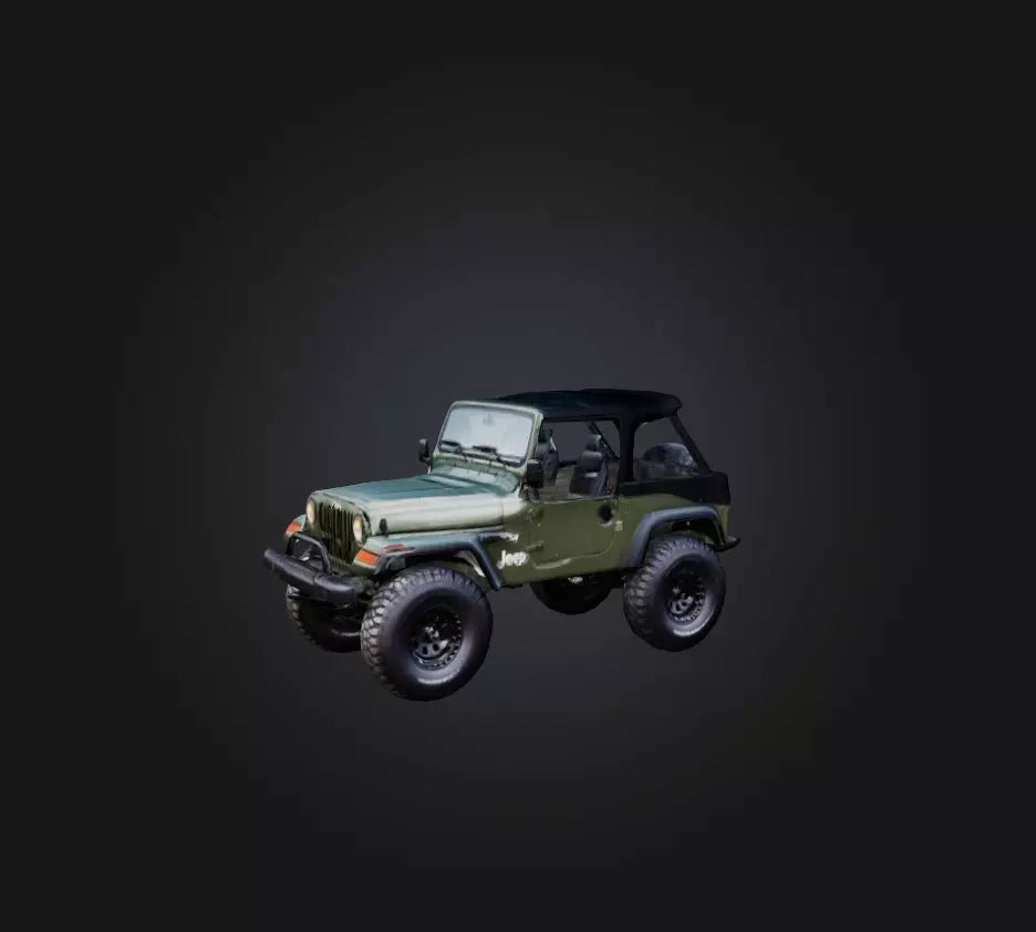 3D model jeep car VR / AR / low-poly