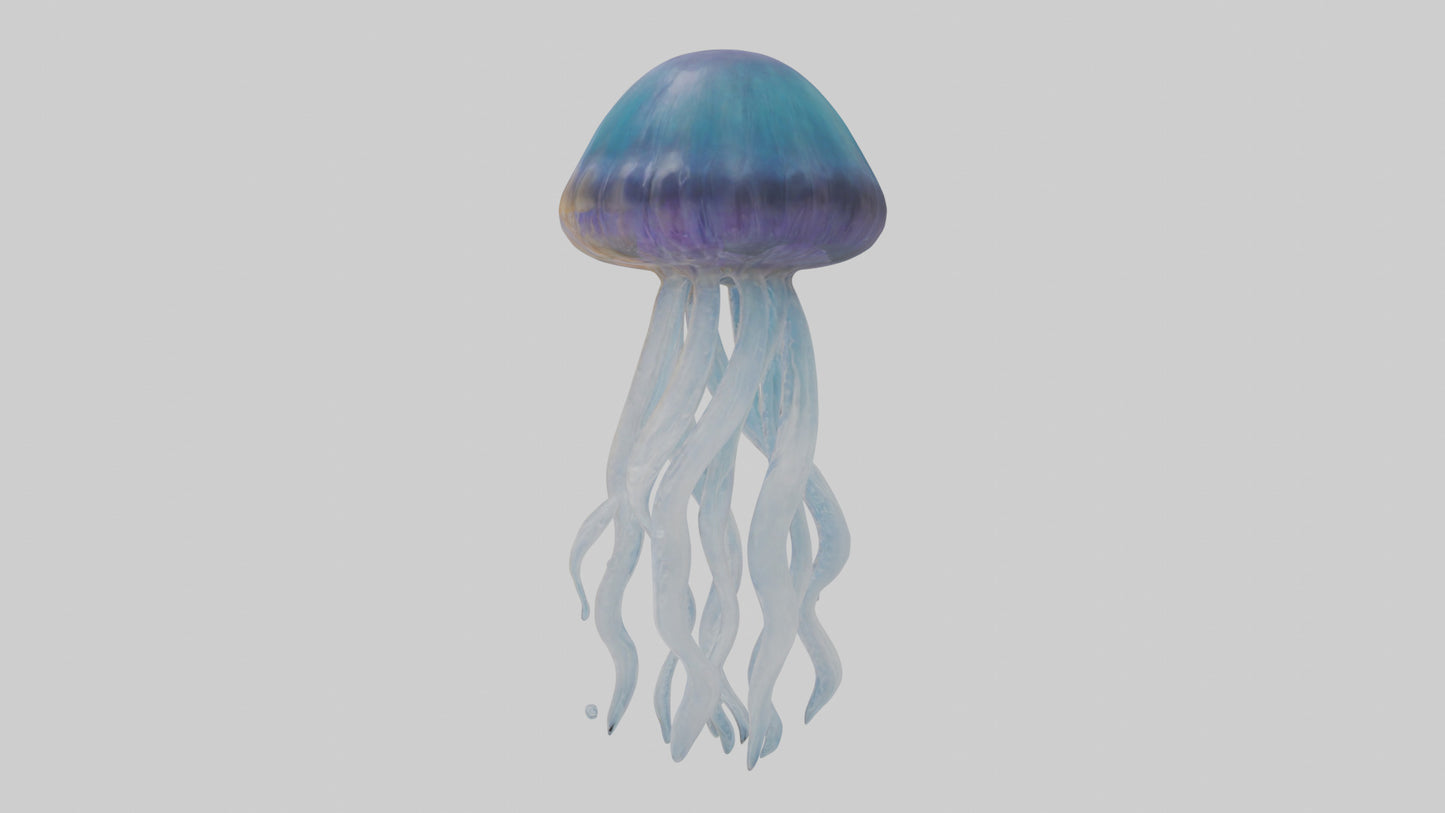 3D model Jellyfish statue model VR / AR / low-poly