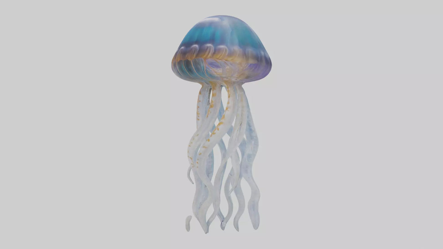 3D model Jellyfish statue model VR / AR / low-poly