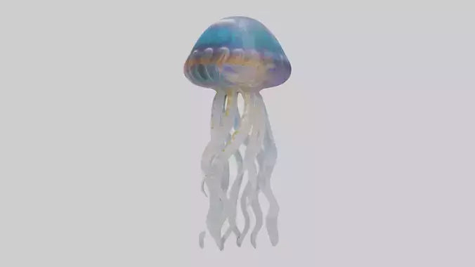 3D model Jellyfish statue model VR / AR / low-poly