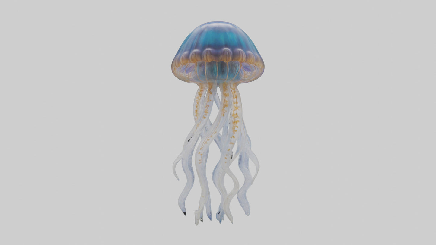 3D model Jellyfish statue model VR / AR / low-poly