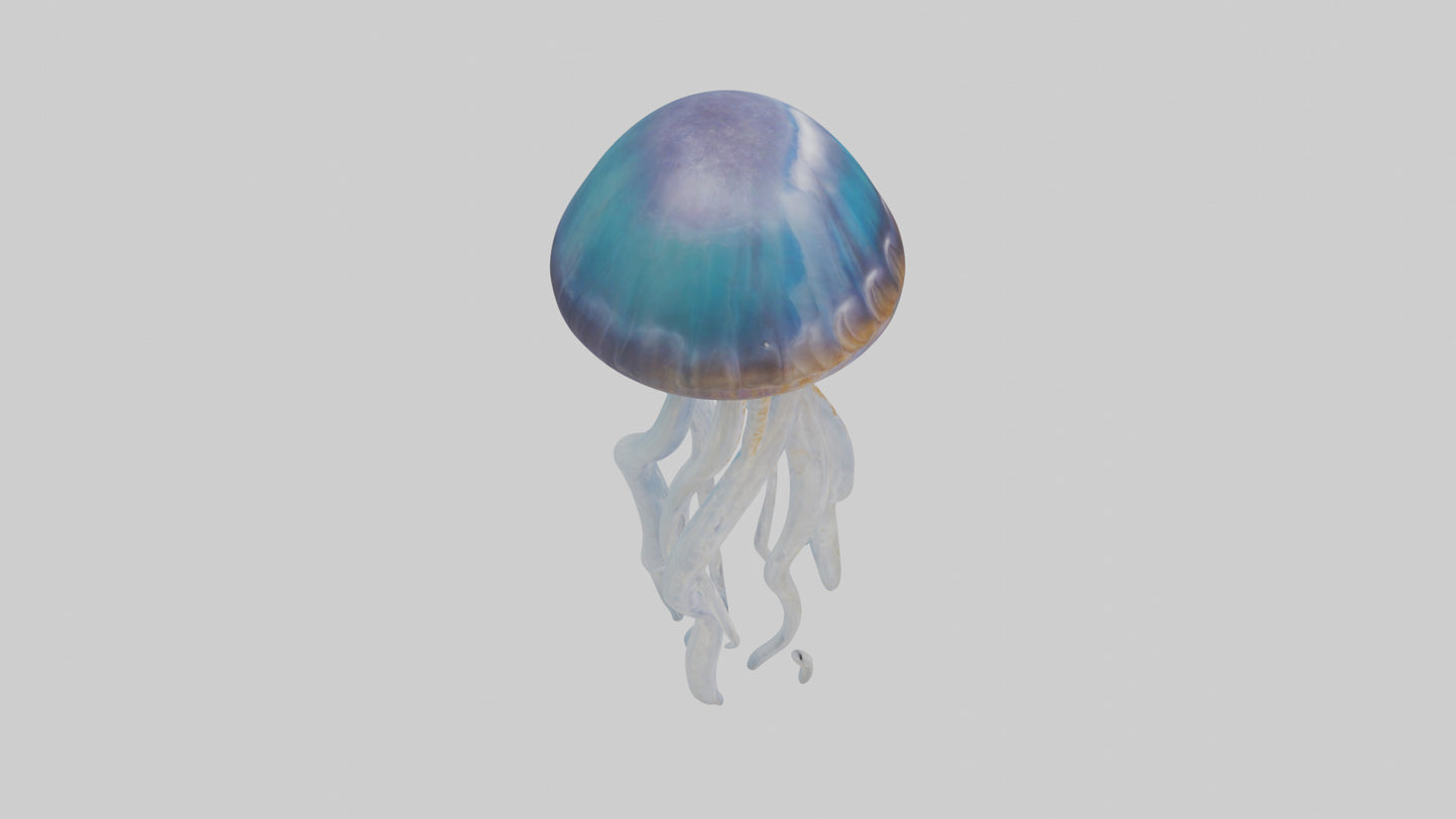 3D model Jellyfish statue model VR / AR / low-poly