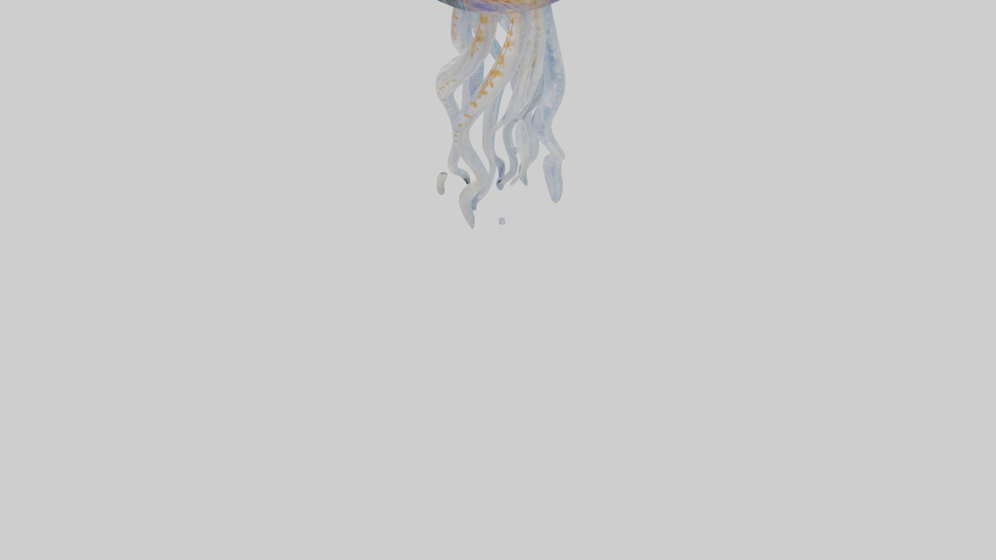 3D model Jellyfish statue model VR / AR / low-poly