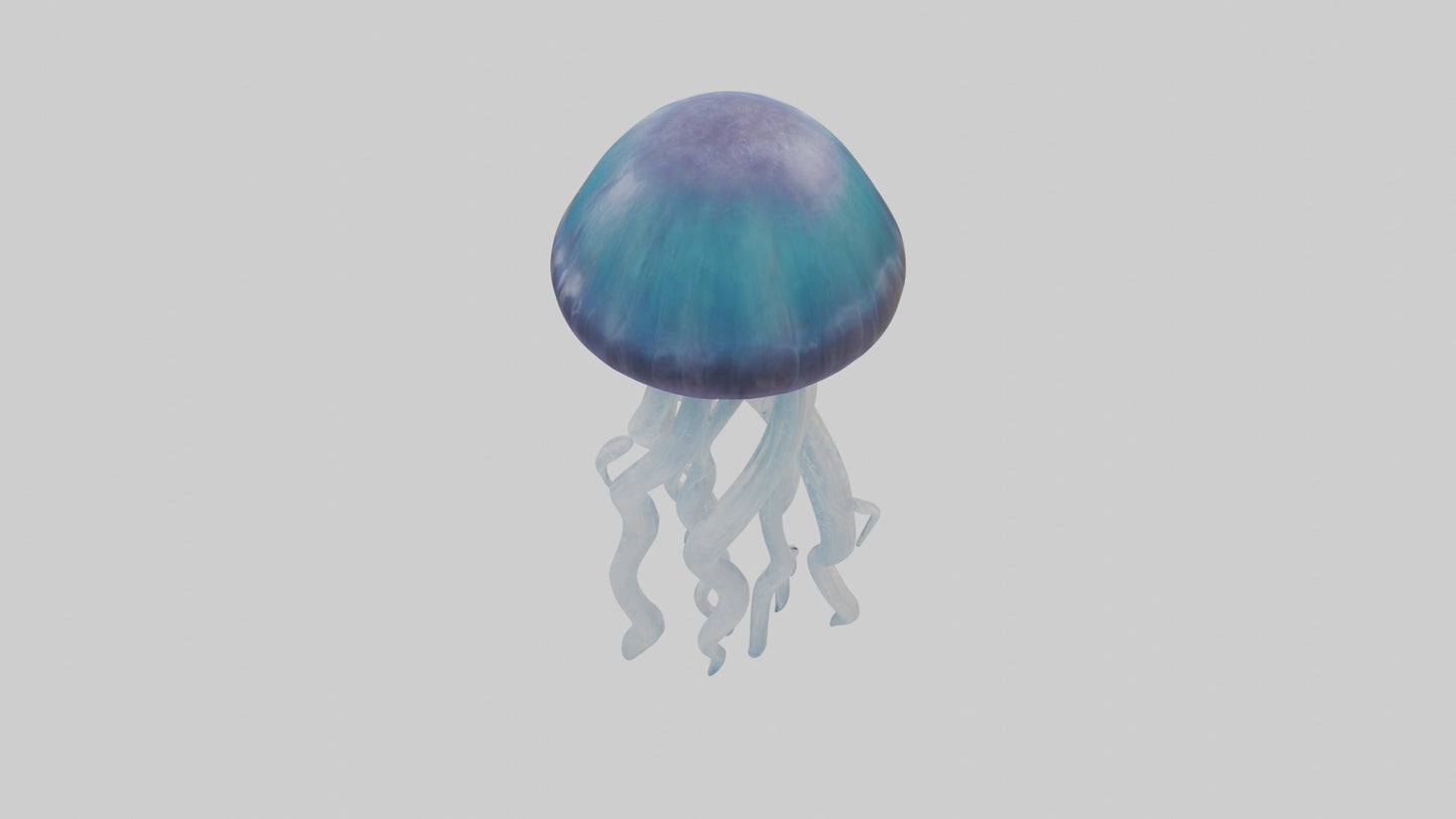 3D model Jellyfish statue model VR / AR / low-poly