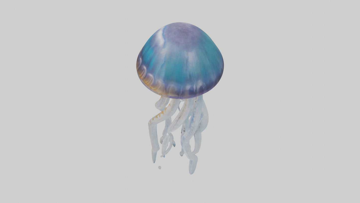 3D model Jellyfish statue model VR / AR / low-poly
