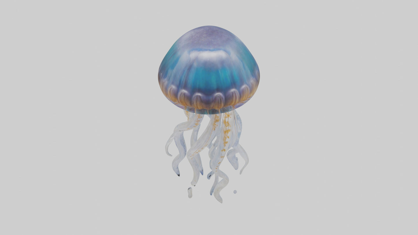 3D model Jellyfish statue model VR / AR / low-poly