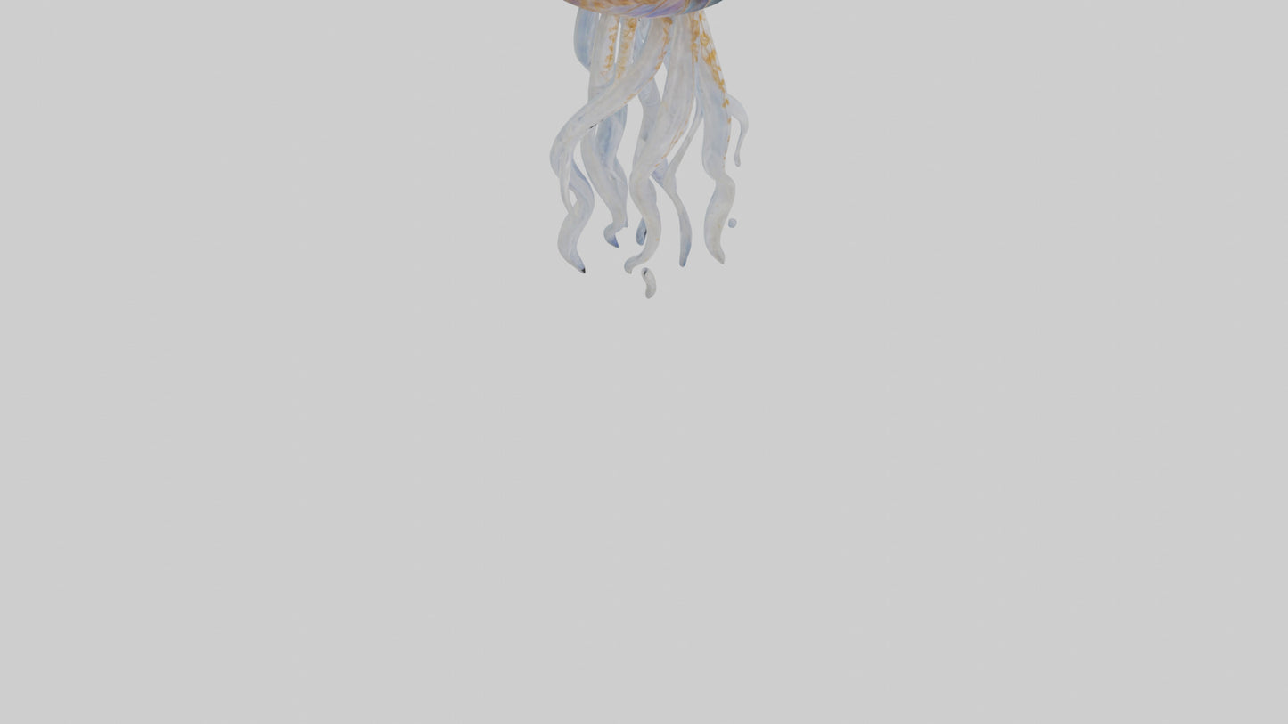 3D model Jellyfish statue model VR / AR / low-poly