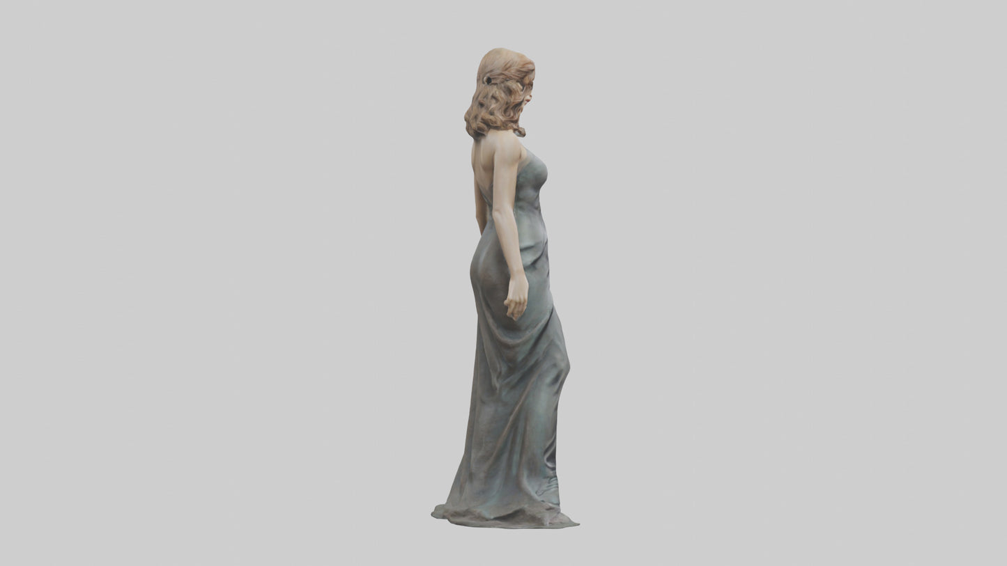 Jennifer Lawrence statue model VR / AR / low-poly