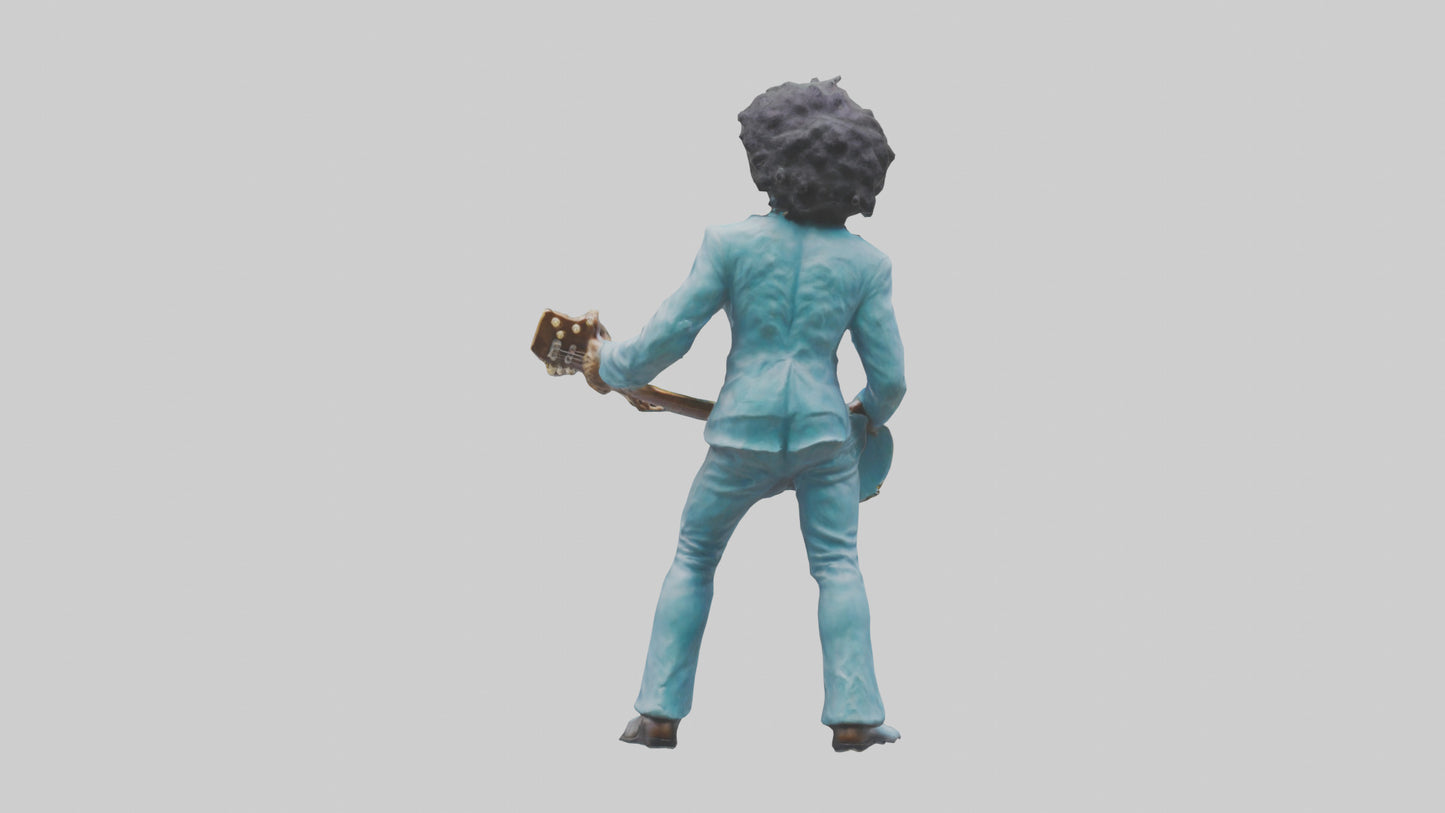 Jimi Hendrix statue model VR / AR / low-poly
