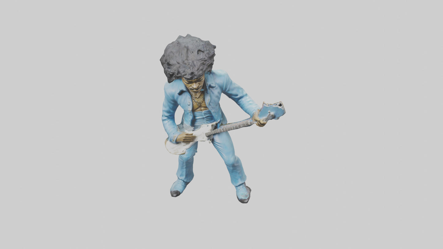 Jimi Hendrix statue model VR / AR / low-poly