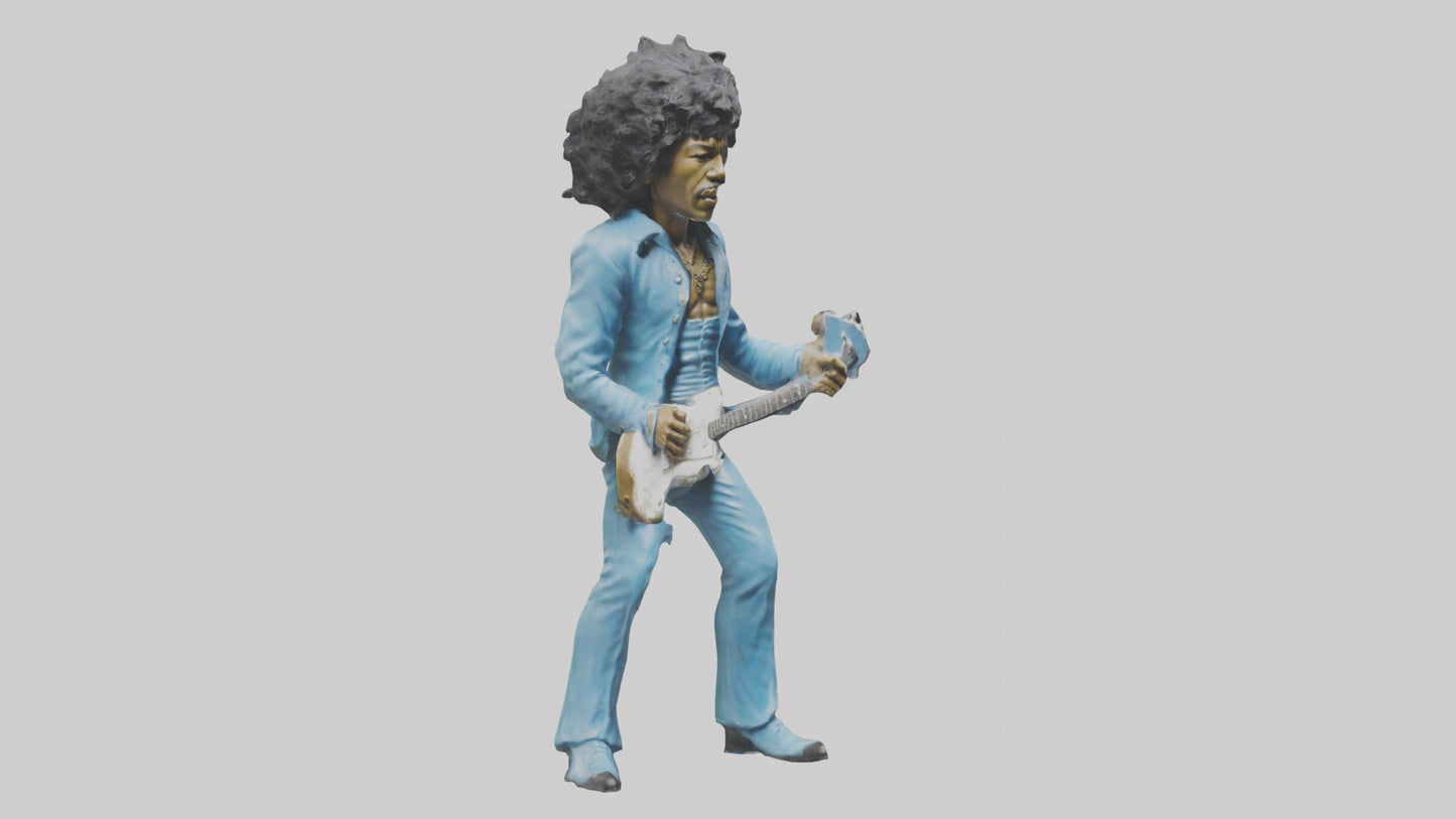 Jimi Hendrix statue model VR / AR / low-poly