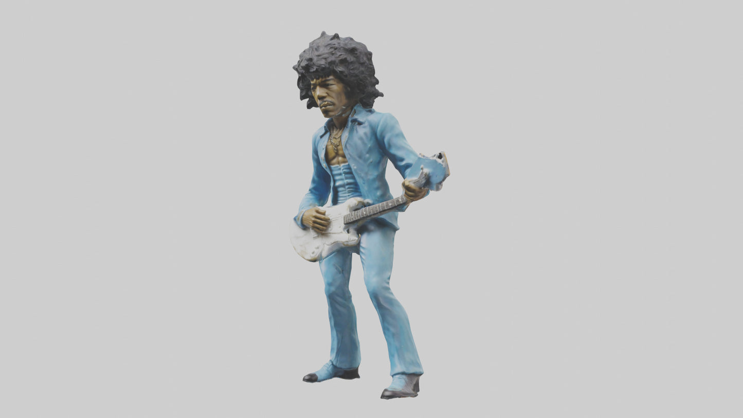 Jimi Hendrix statue model VR / AR / low-poly