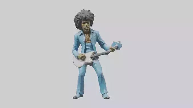 Jimi Hendrix statue model VR / AR / low-poly