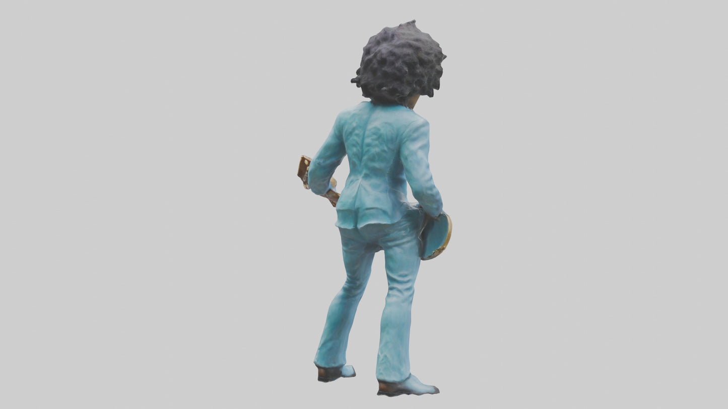 Jimi Hendrix statue model VR / AR / low-poly