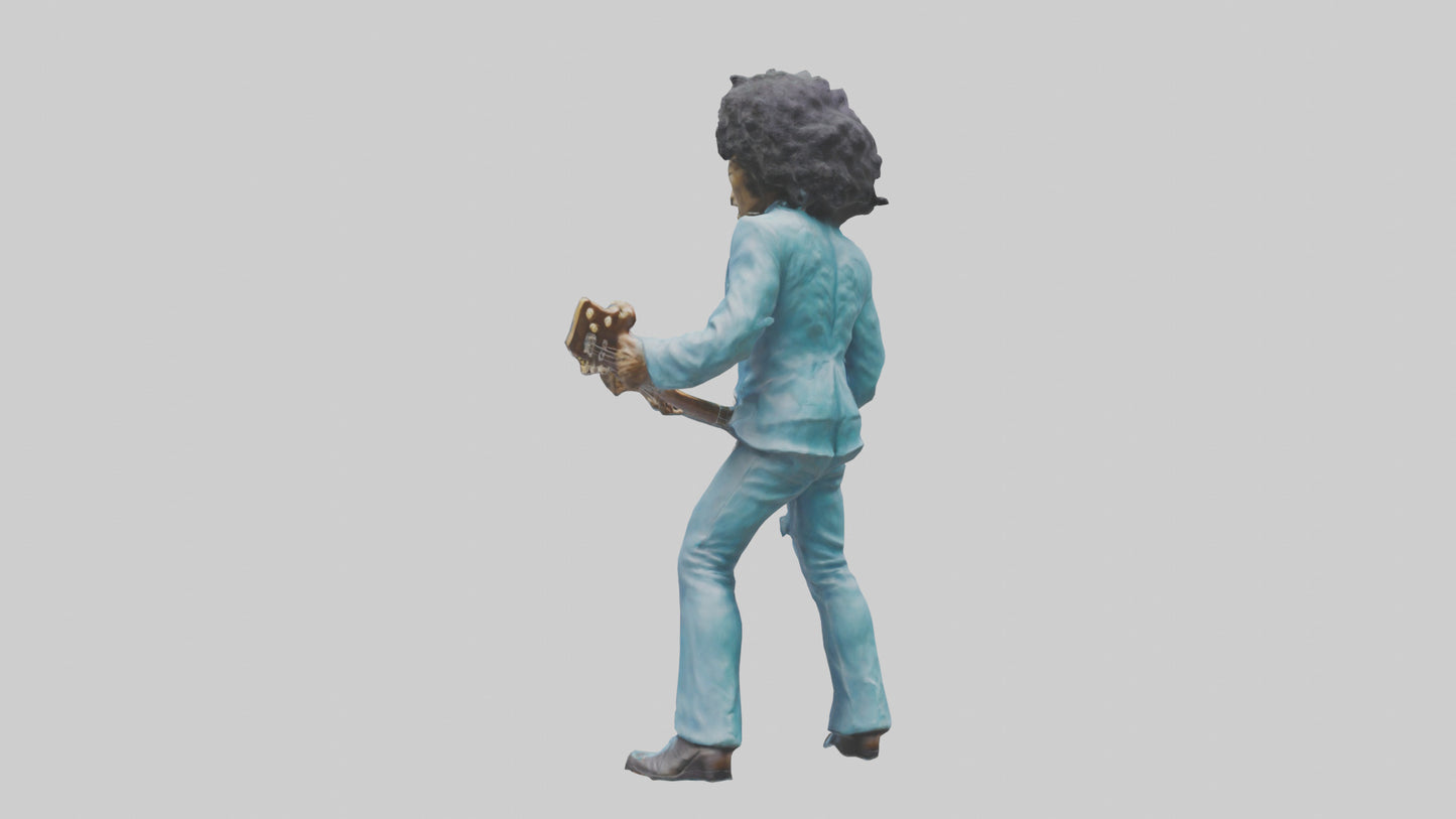 Jimi Hendrix statue model VR / AR / low-poly