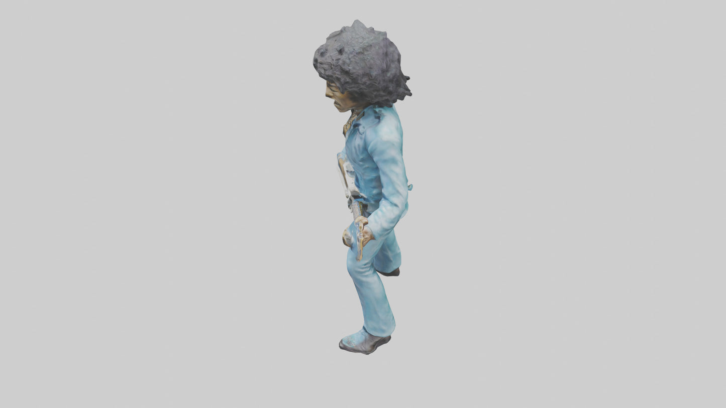 Jimi Hendrix statue model VR / AR / low-poly