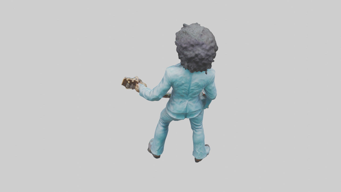 Jimi Hendrix statue model VR / AR / low-poly