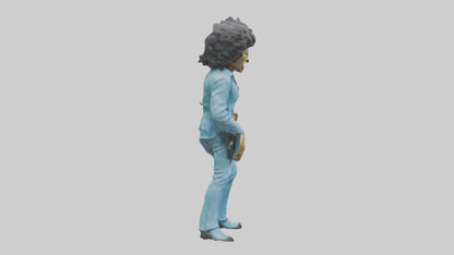 Jimi Hendrix statue model VR / AR / low-poly