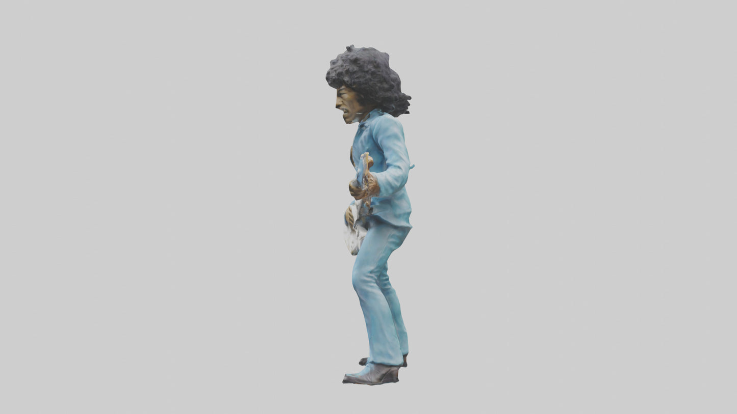 Jimi Hendrix statue model VR / AR / low-poly
