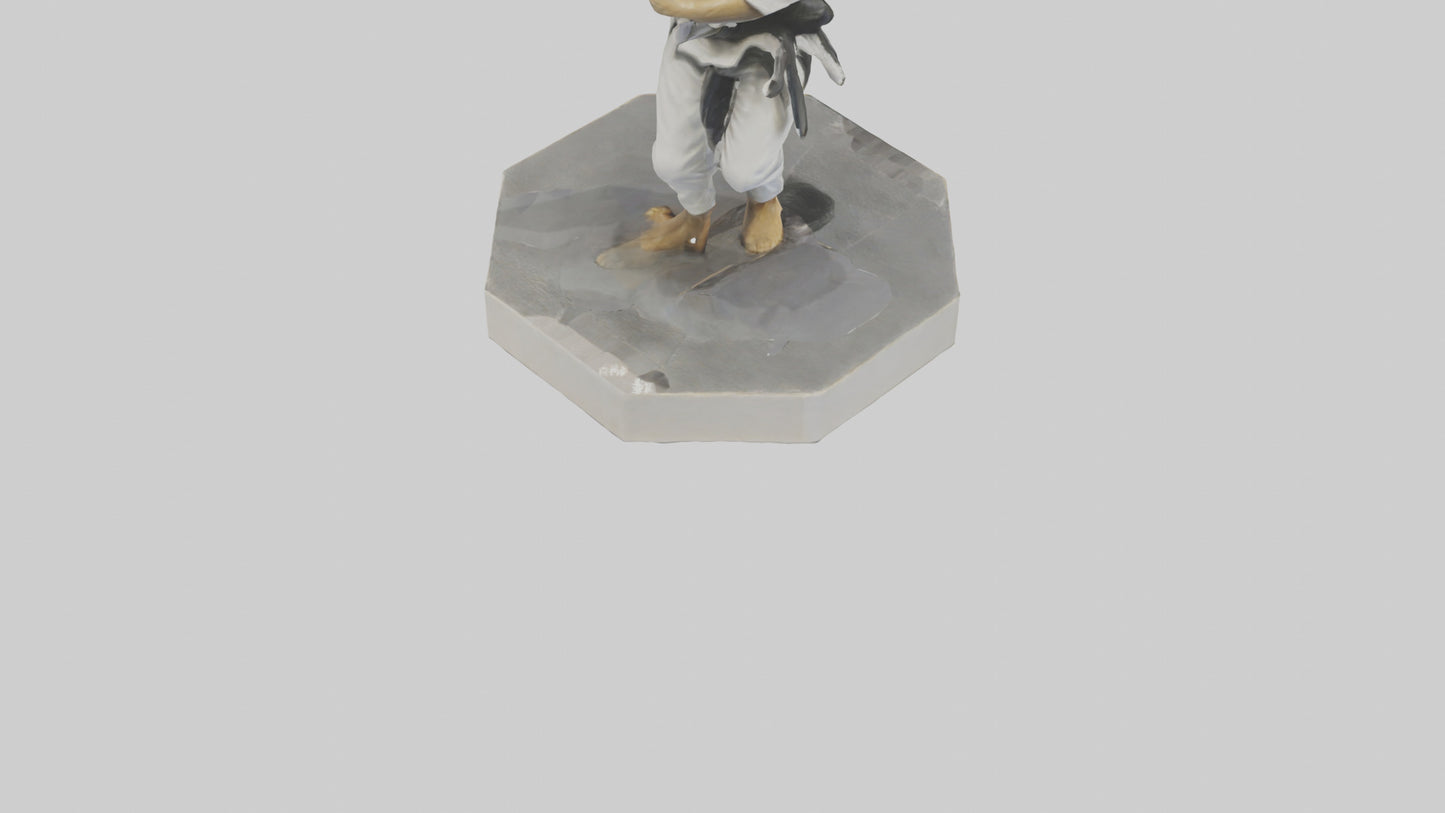 JiuJitsu Fighter statue model VR / AR / low-poly