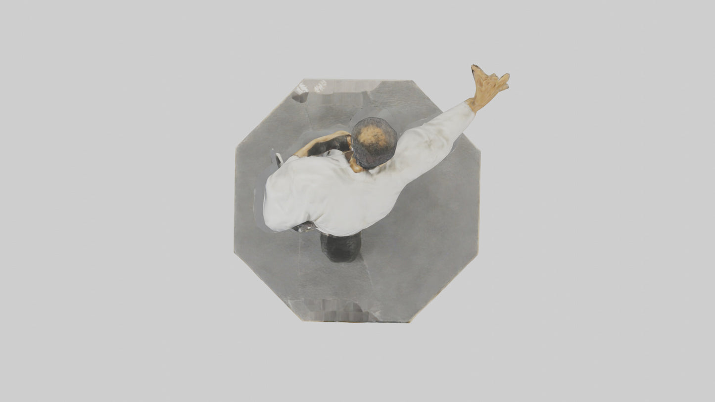 JiuJitsu Fighter statue model VR / AR / low-poly