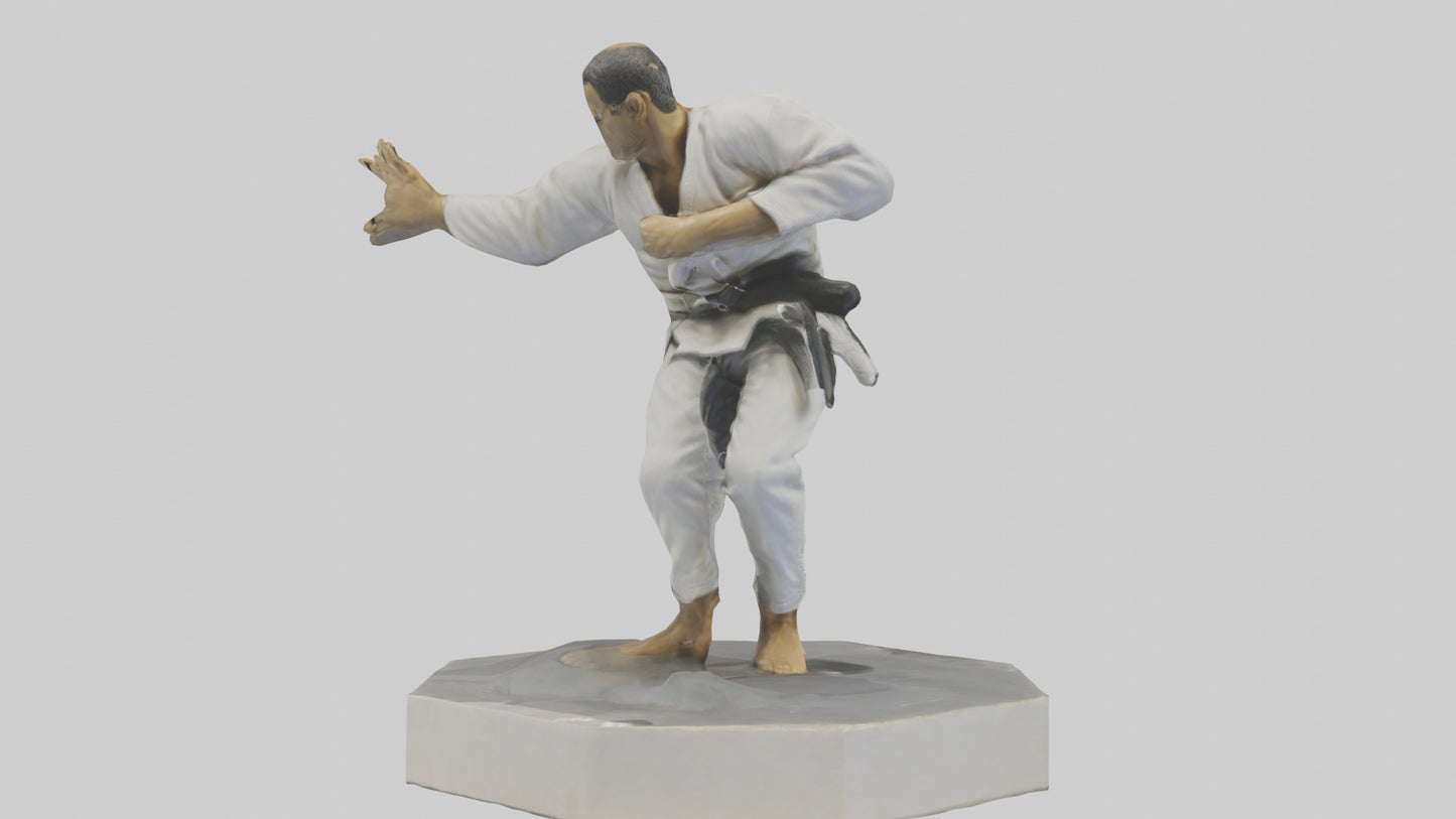 JiuJitsu Fighter statue model VR / AR / low-poly