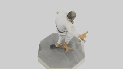JiuJitsu Fighter statue model VR / AR / low-poly