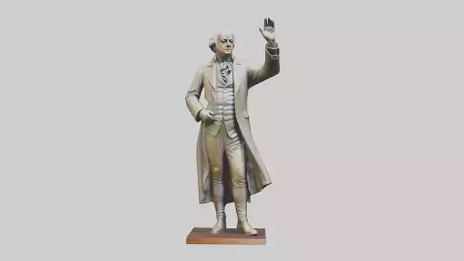John Adams statue model VR / AR / low-poly