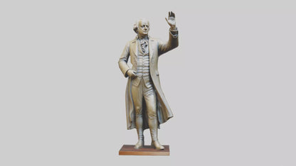John Adams statue model VR / AR / low-poly