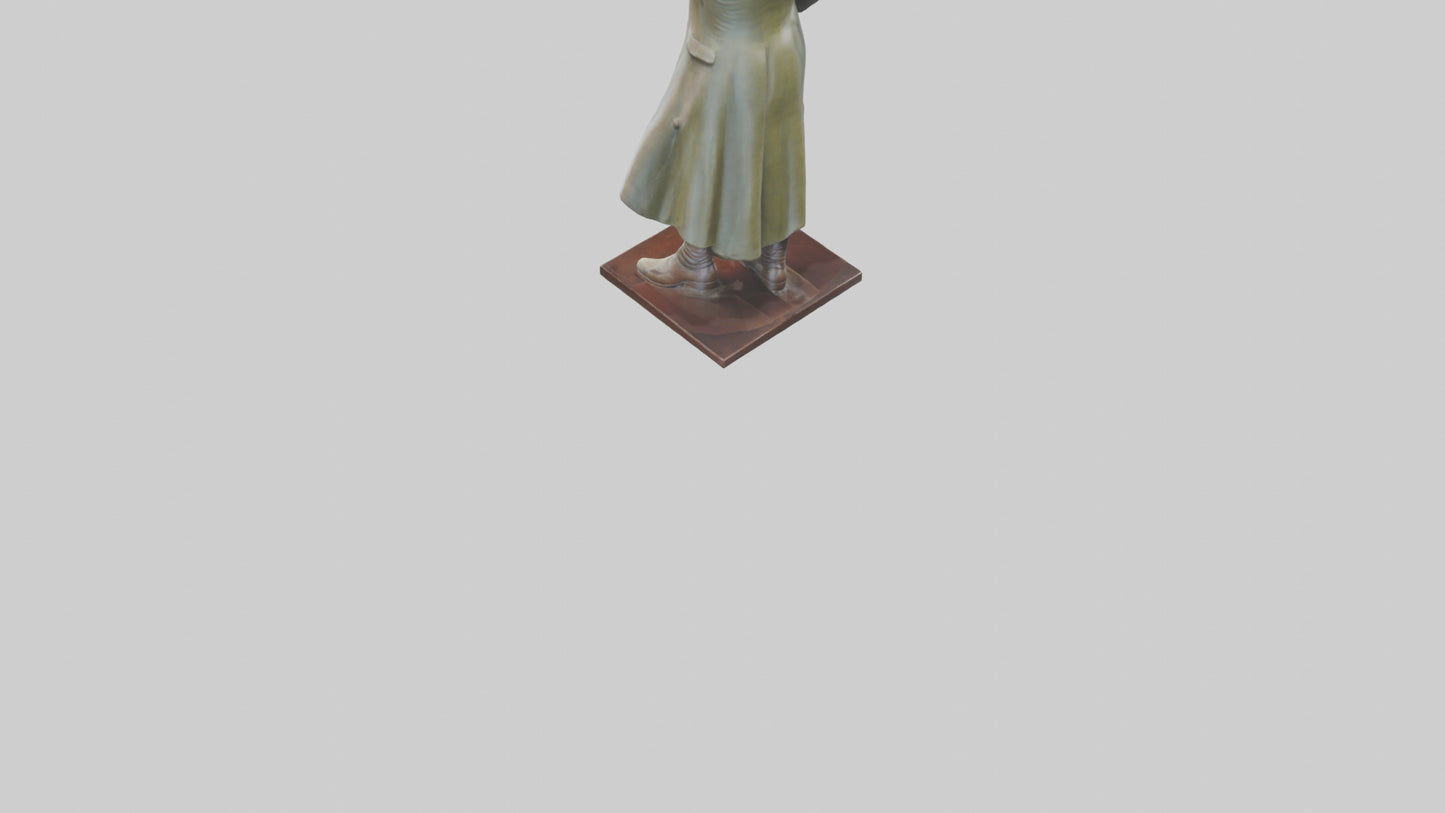 John Adams statue model VR / AR / low-poly