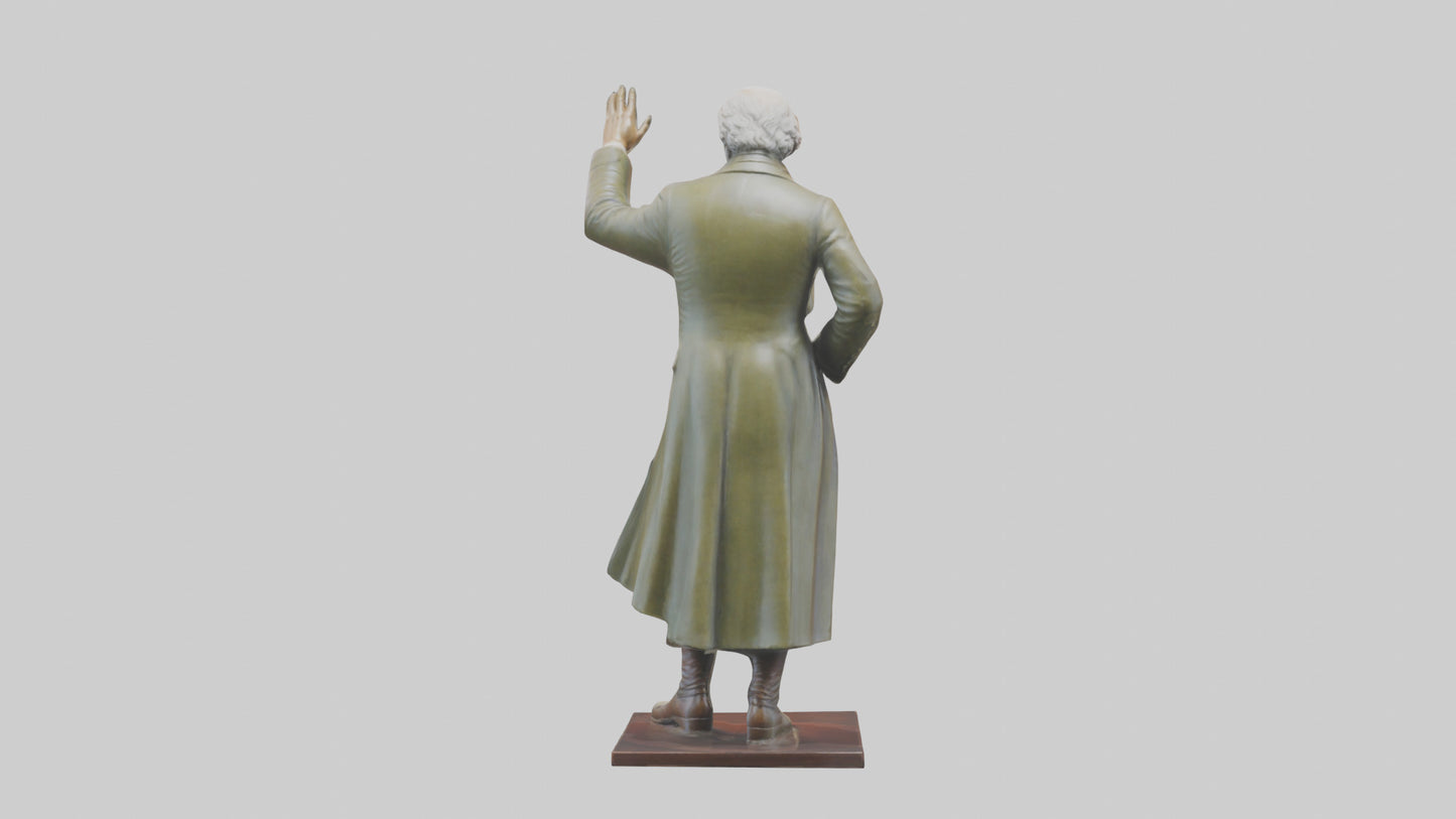 John Adams statue model VR / AR / low-poly