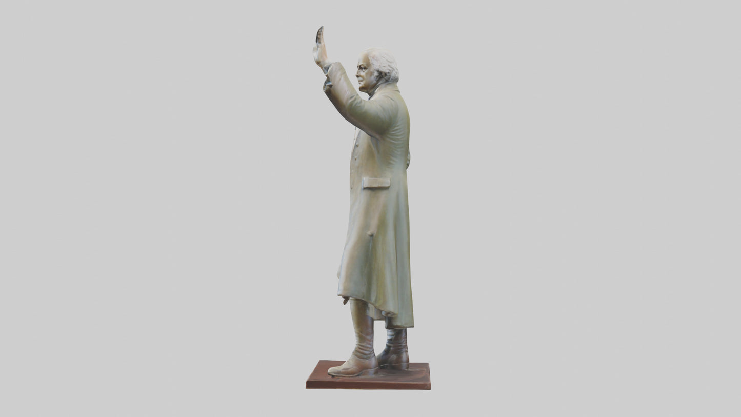 John Adams statue model VR / AR / low-poly