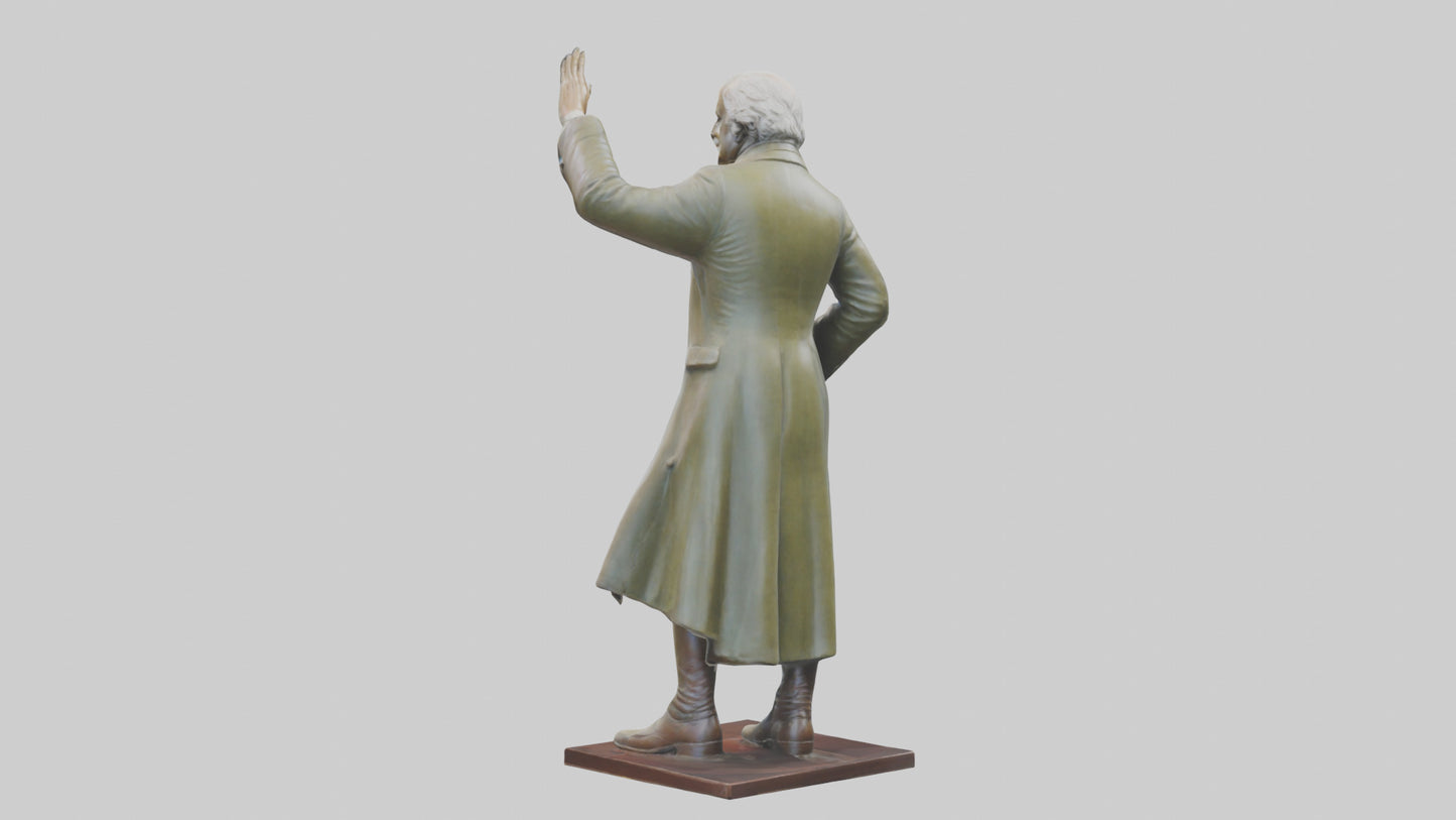John Adams statue model VR / AR / low-poly