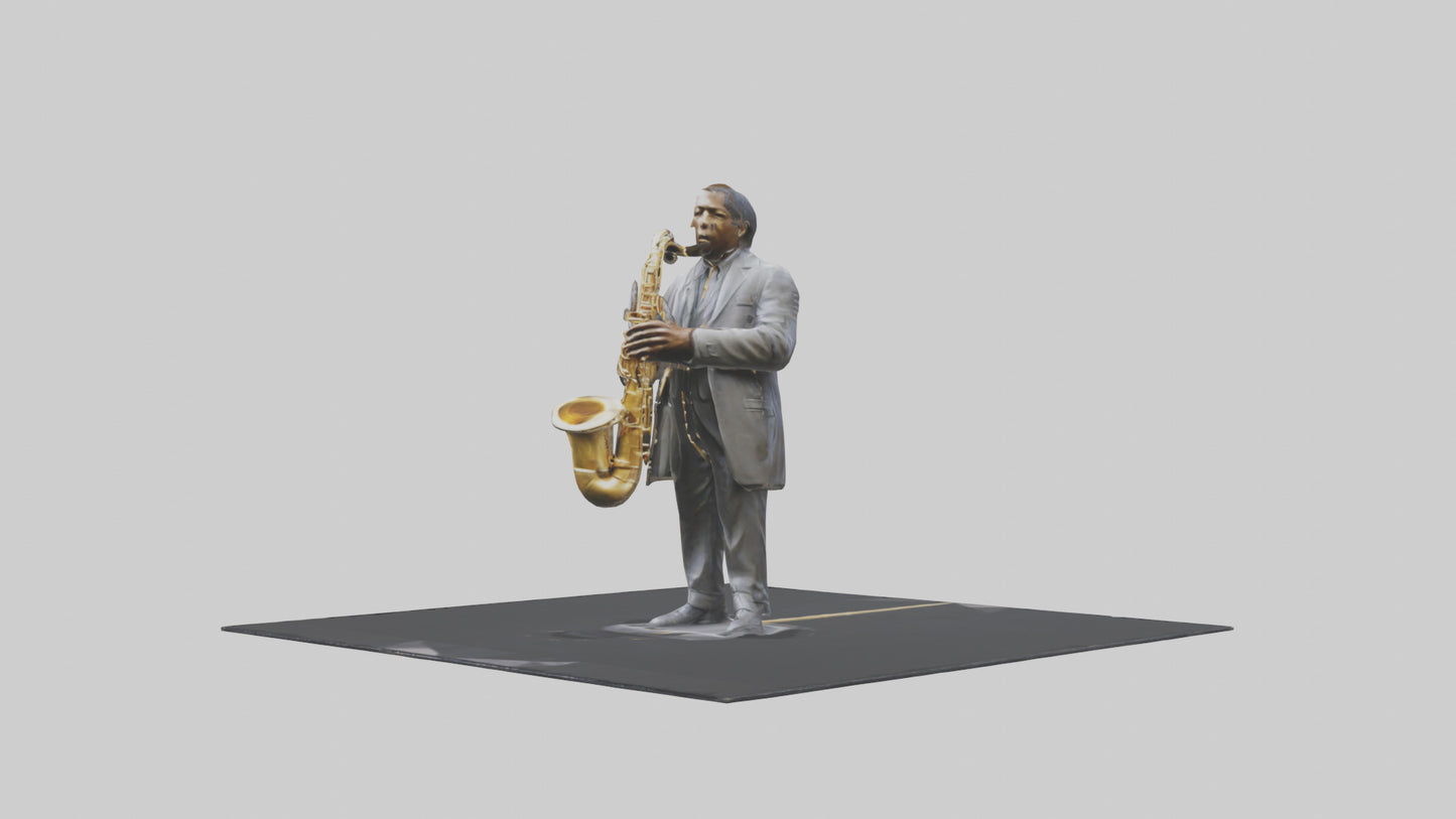 John Coltrane statue model VR / AR / low-poly