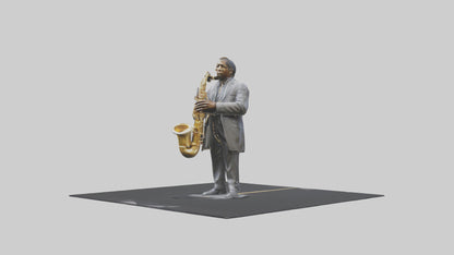 John Coltrane statue model VR / AR / low-poly