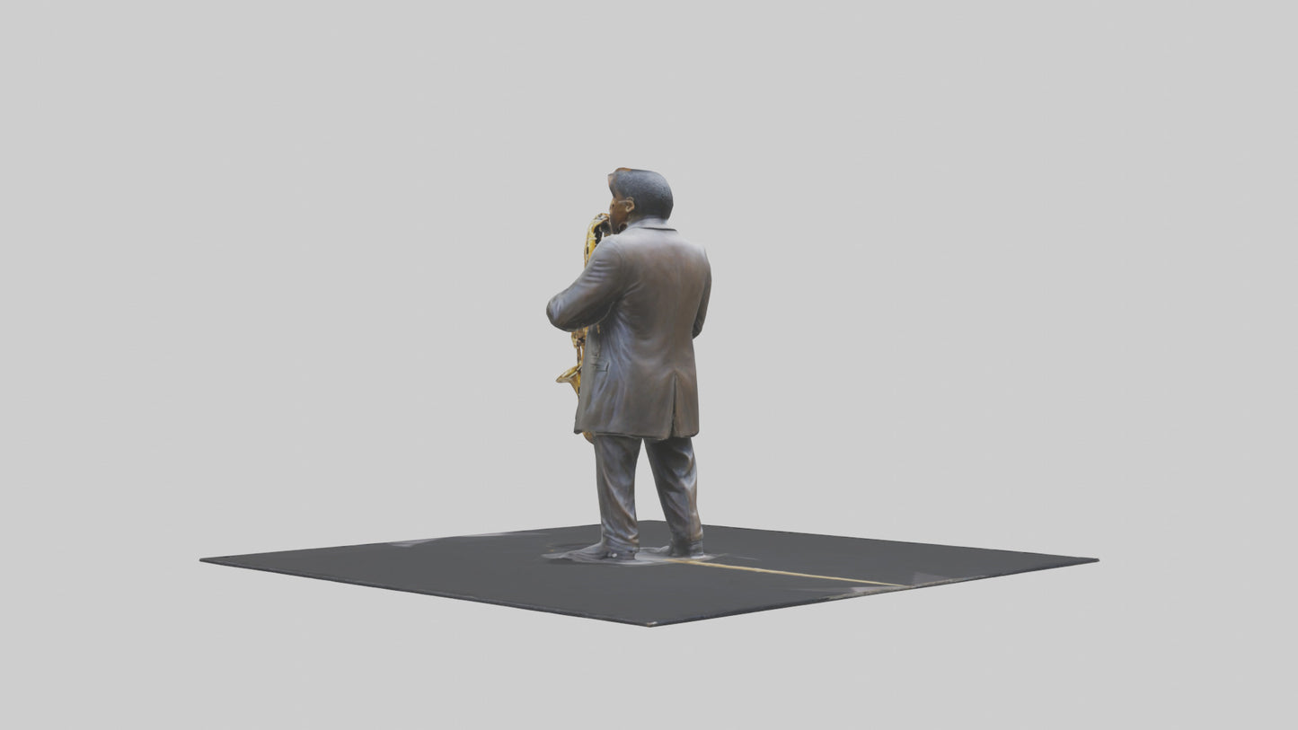 John Coltrane statue model VR / AR / low-poly
