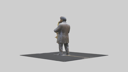 John Coltrane statue model VR / AR / low-poly