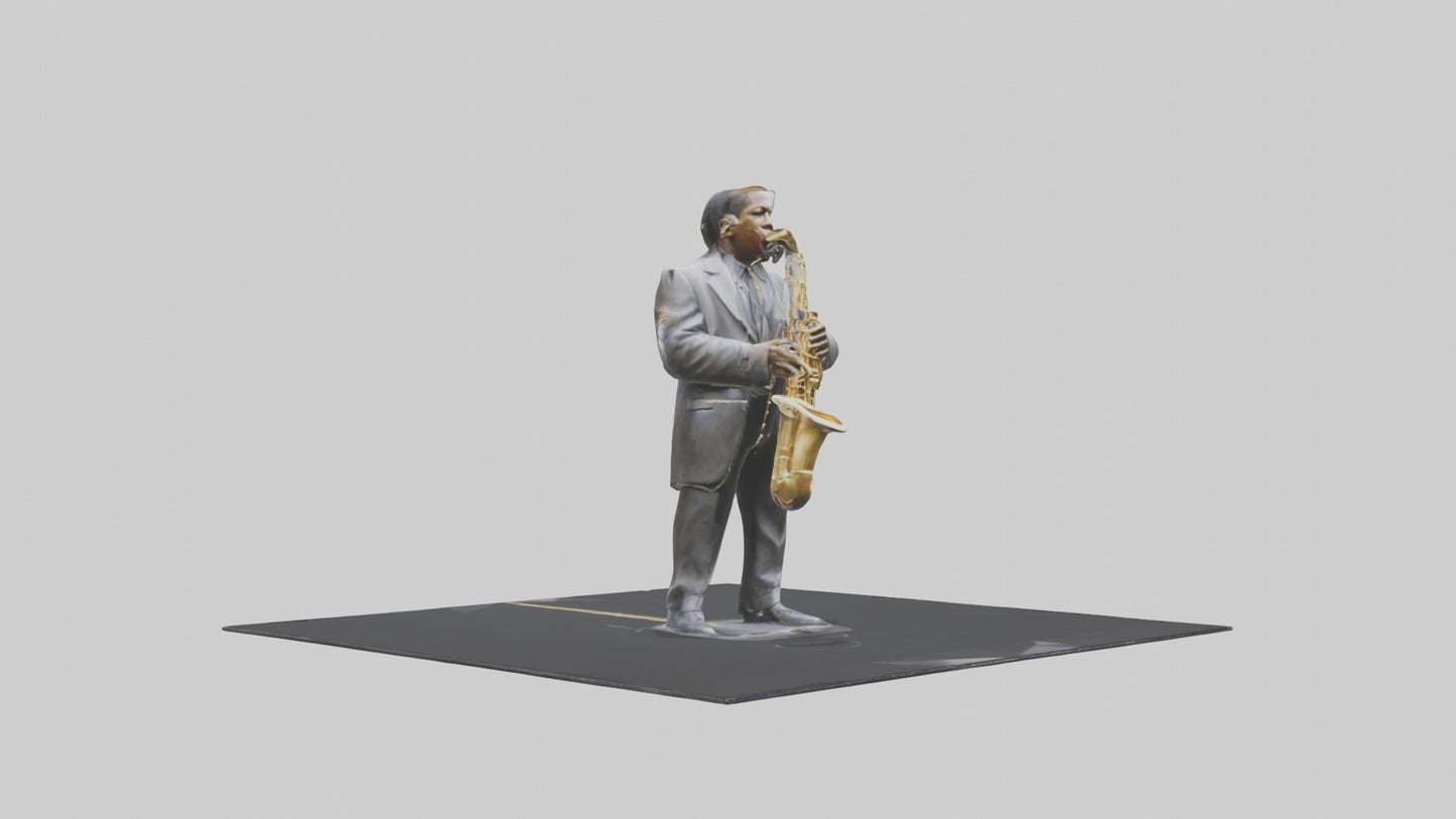 John Coltrane statue model VR / AR / low-poly