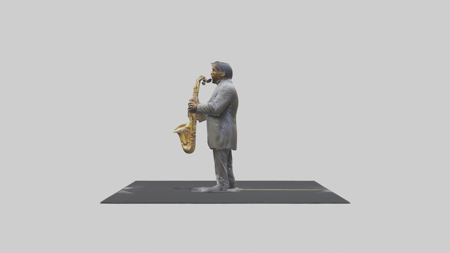 John Coltrane statue model VR / AR / low-poly