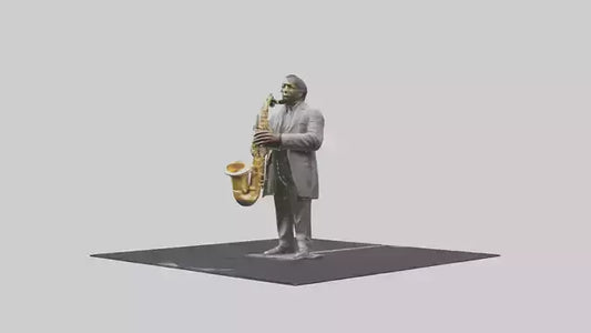 John Coltrane statue model VR / AR / low-poly