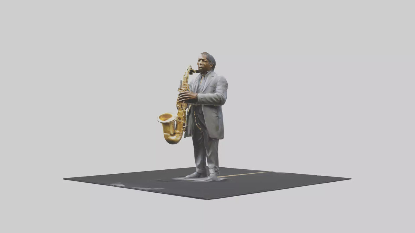 John Coltrane statue model VR / AR / low-poly
