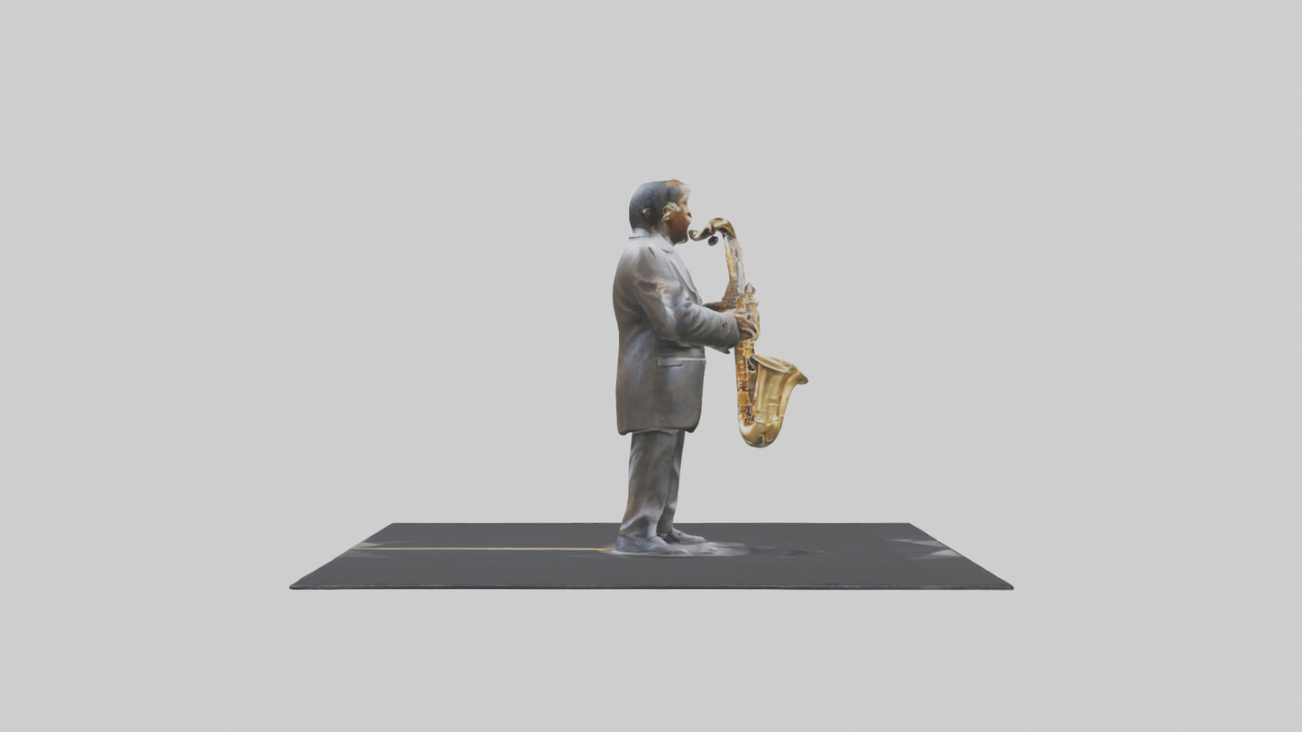 John Coltrane statue model VR / AR / low-poly
