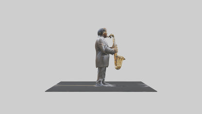 John Coltrane statue model VR / AR / low-poly