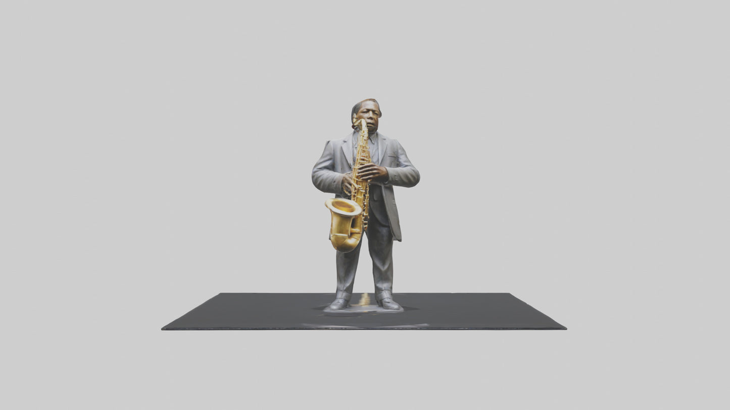 John Coltrane statue model VR / AR / low-poly